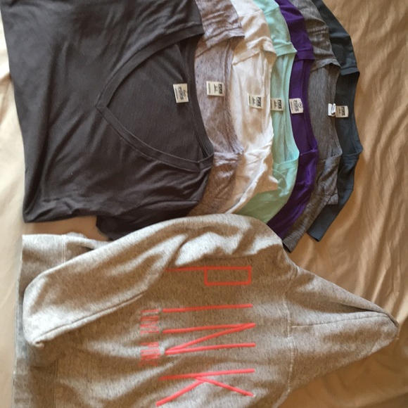 PINK Victoria's Secret Tops - Pink T-shirt/ Zip hoodie lot